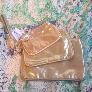 Golden Free People Interchangeable Wristlet/Clutch